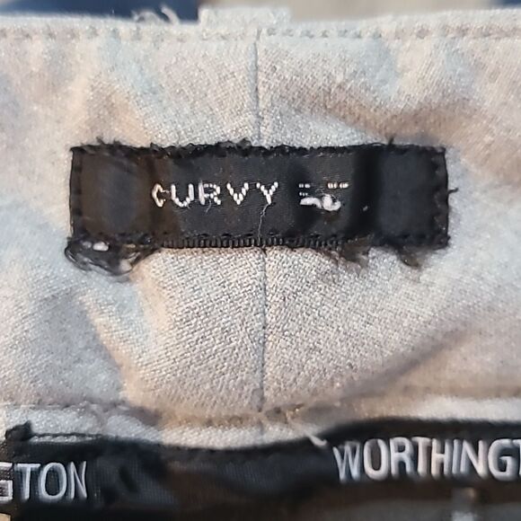 Worthington Curvy Fit Dress Pants, Light Gray or Silver, Size 18 - Picture 7 of 8